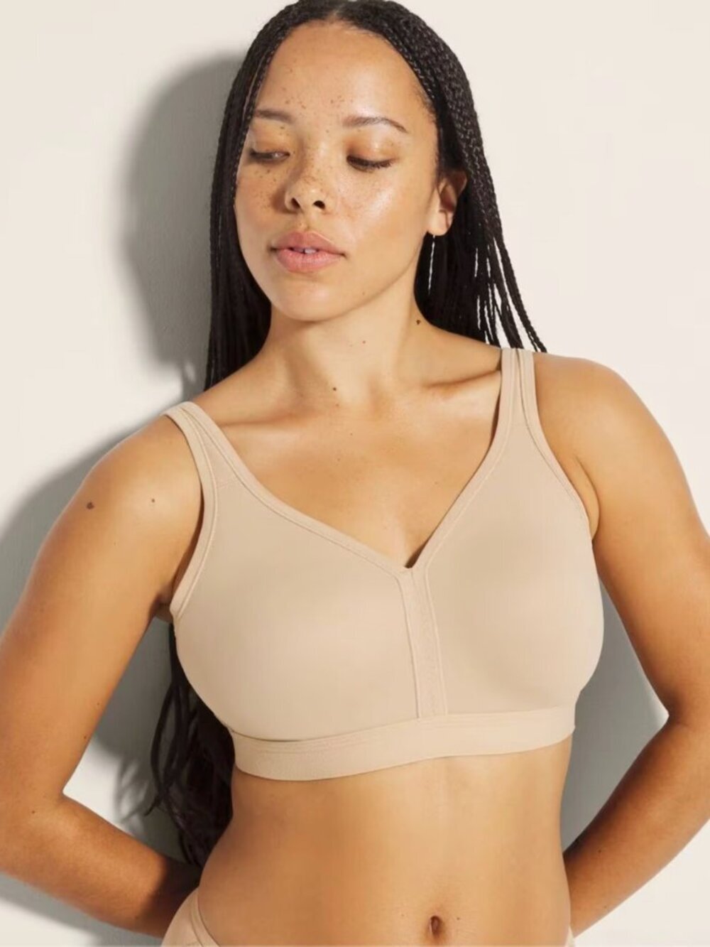 Soma Embraceable Wireless Unlined Full Coverage Bra - Beige/ Tan - 42DDD
